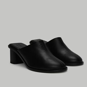 Everlane The Artist Mule Black Italian Leather Shoes Size 6.5 New